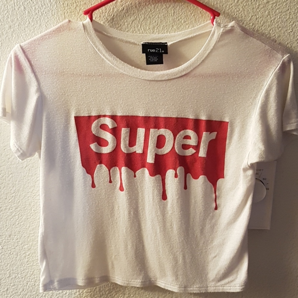 Rue 21 sheer logo crop